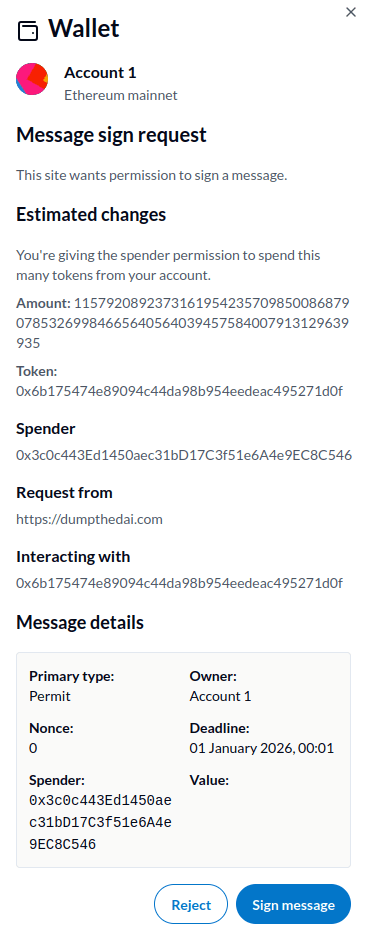 Wallet Signature Example